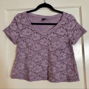 Free People Lacy Crop Top in Purple